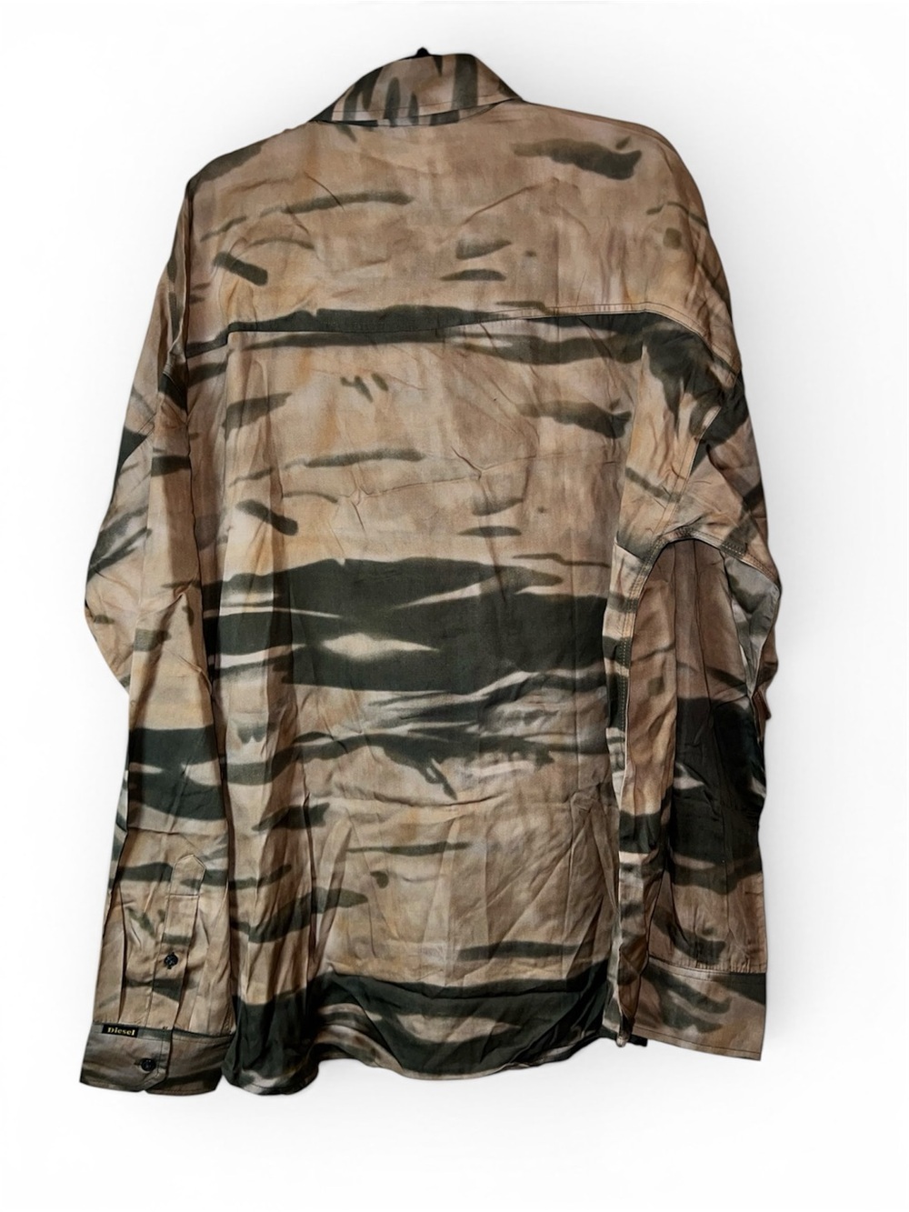 Diesel S-Fluid-CMF Oversized Lyocell Shirt XL Abstract Camo Print NWT - Picture 6 of 13